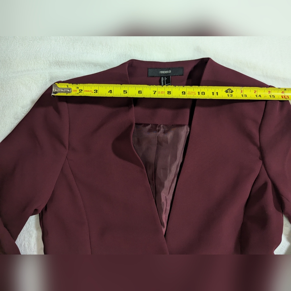 Forever 21 Women's Jacket, Burgundy Color, Size Small - Picture 6 of 8